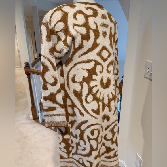 NWT High End Peruvian Connection Rajasthan Knit Gold and Cream Sweater Coat XS - Picture 3 of 9